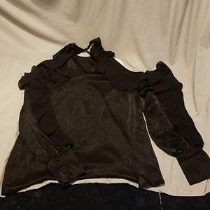 Umgee Black Cold Shoulder Top